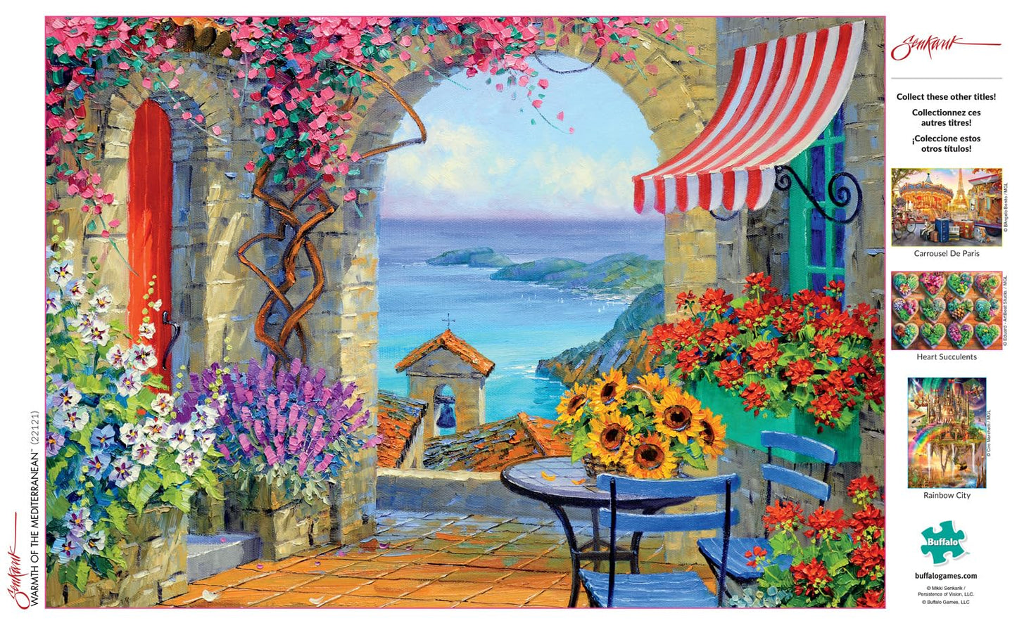 Buffalo Games 300 Piece Jigsaw Puzzle - Warmth of The Mediterranean, Large Size, Multicolor, Model 22121, Perfect for Game Nights