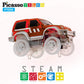 Picassotiles 2Pcs Magnetic Toy Car Set Highly Detailed Compatible With Magnet Race Track Stem Truck Replacement Accessories Educ