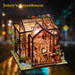 Gudoqi Diy Miniature Dollhouse Kit, Tiny House Kit With Furniture, Miniature House Kit 1:24 Scale, Handmade Gift For Birthday Christmas Day, Jenny Greenhouse Flower Shop