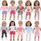 18 Pcs American 18 Inch Doll Clothes,10 Sets Girl Doll Clothing And Accessories Outfits For 18 Inch Girl Doll,Including Dress,Shorts,Swimsuits (No Doll)