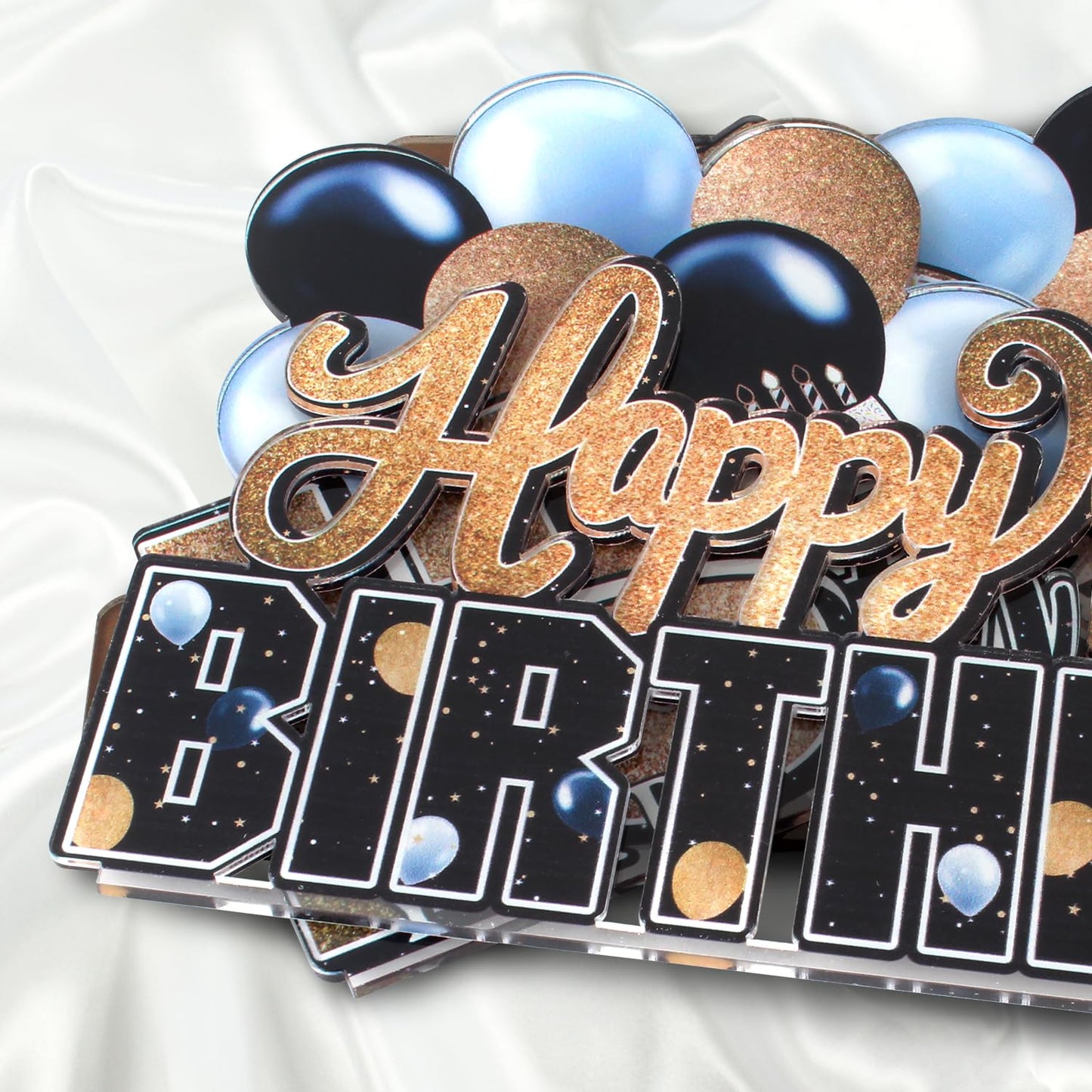 Lingteer Happy 50Th Birthday Gold Acrylic Table Topper Centerpieces Set - Cheers To Fifty Years Old Birthday 50Th Bday Party Gift Decorations.