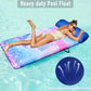 FindUWill Oversized Pool Floats mature-themed  72 X 37 X-Large Fabric Covered Pool Float Lounger with Headrest  Pool Floaties Raft Heavy Duty for Vacation (Mermaid)
