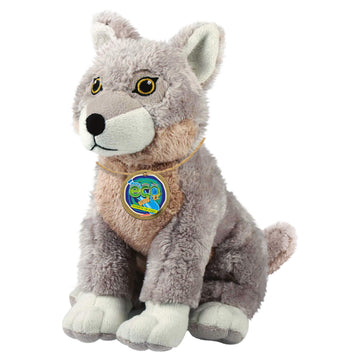Ecobuddiez - Wolf From Deluxebase. 8-Inch Sustainable Plush Animal From Recycled Materials, Eco-Friendly Soft Stuffed Toy, Child