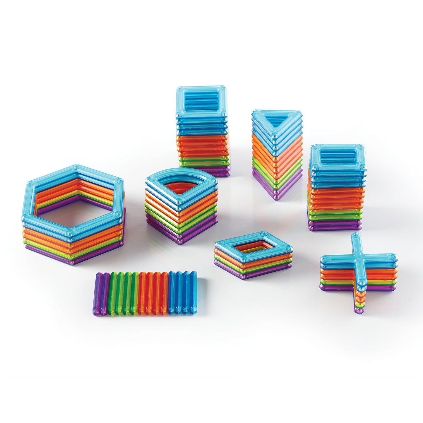 Guidecraft PowerClix Frames Magnetic Building Blocks Set, 74 Piece Magnetic Tiles, Stem Educational Construction Toy
