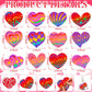 Kolldenn 96 Pcs Valentines Day Scratch Paper Ornaments Heart Scratch Off Cards Ornament Rainbow Art DIY Scratch Off Paper for K
