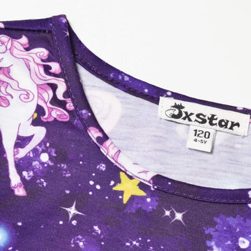 America Doll & Girl Matching Dresses Star Unicorn Clothes Outfits Long Sleeve 8-9 Years