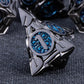 Kerwellsi Metal Dnd Dice Set D&D, 7Pcs Nature Vines Leaf Dungeons And Dragons Role Playing Dice With Gift Box, Black Blue Polyhe