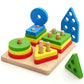Kids Wooden Stacking Toys, PlugIn Sorting Game, Geometric Shape Colour Stacker Board Game, Early Childhood Development Toys, No