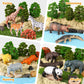 Lorfancy 112 Pcs Animal Sensory Bin Toys Kids Play Sand Kit Toddler Sandbox Toy Forest Animals Molds Sand Tools Diy Painting Pre