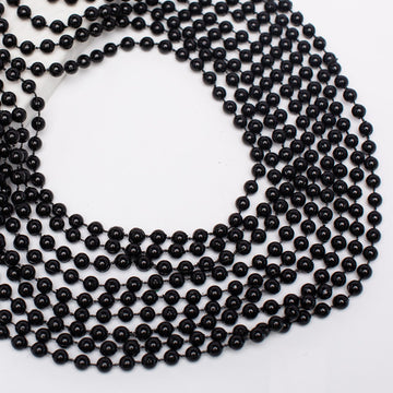 Artlunar 24 PCS Bead Necklace, Halloween Black Bead Necklaces Stuff, 33'' Halloween Round Beaded, Festival Parade Throw Accessor