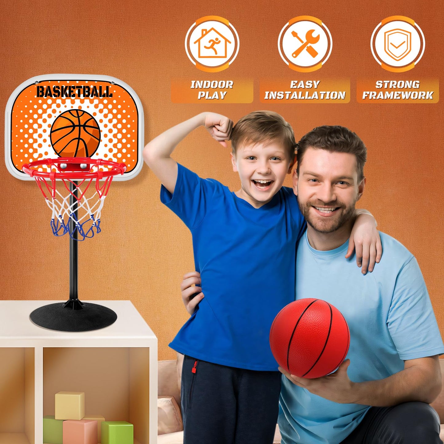2 in 1 Mini Tabletop Basketball Hoop Indoor Desktop Basketball Hoop Set with Clips and Suction Cup with Two Balls  Portable Mini Hoops for Desk Table Office Bedroom Basketball Toys for Kids and mature-themed