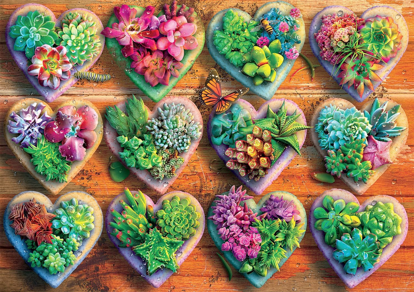 Buffalo Games - Eduard - Heart Succulents - 300 Piece Jigsaw Puzzle For Adults -Challenging Puzzle Perfect For Game Nights - Fin