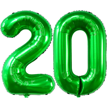 Katchon, Dark Green 20 Balloons Number - 40 Inch | Green Number 20 Balloon For 20Th Birthday Decorations For Men Green | 20Th Birthday Balloons For 20Th Birthday Decorations | 20 Balloon Number Green