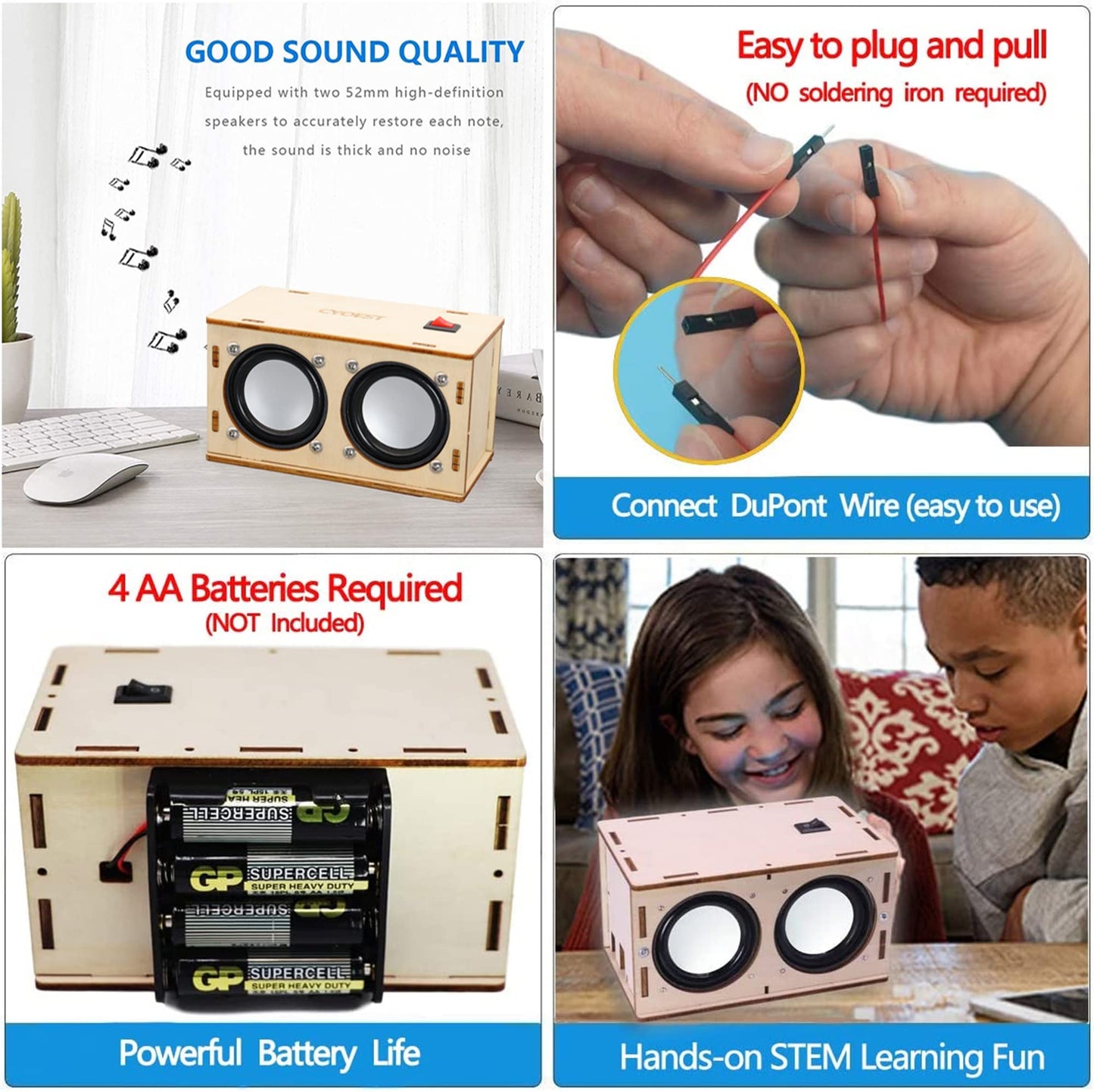 Stem Projects For Kids & Adults Build Your Own Bluetooth Speaker - Science Experiment Electronics Kit | Beginner'S Starter Diy Set,Stem Gifts For Teenage Girls + Boys Ages 10 And Up (Dual Speakers)