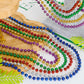 Mardi Gras Beads, 24PCS Metallic Colorful Bead Necklace Party Favors, 6 Kinds of 33'' Beaded Necklace Costume Women Men Stuff, F