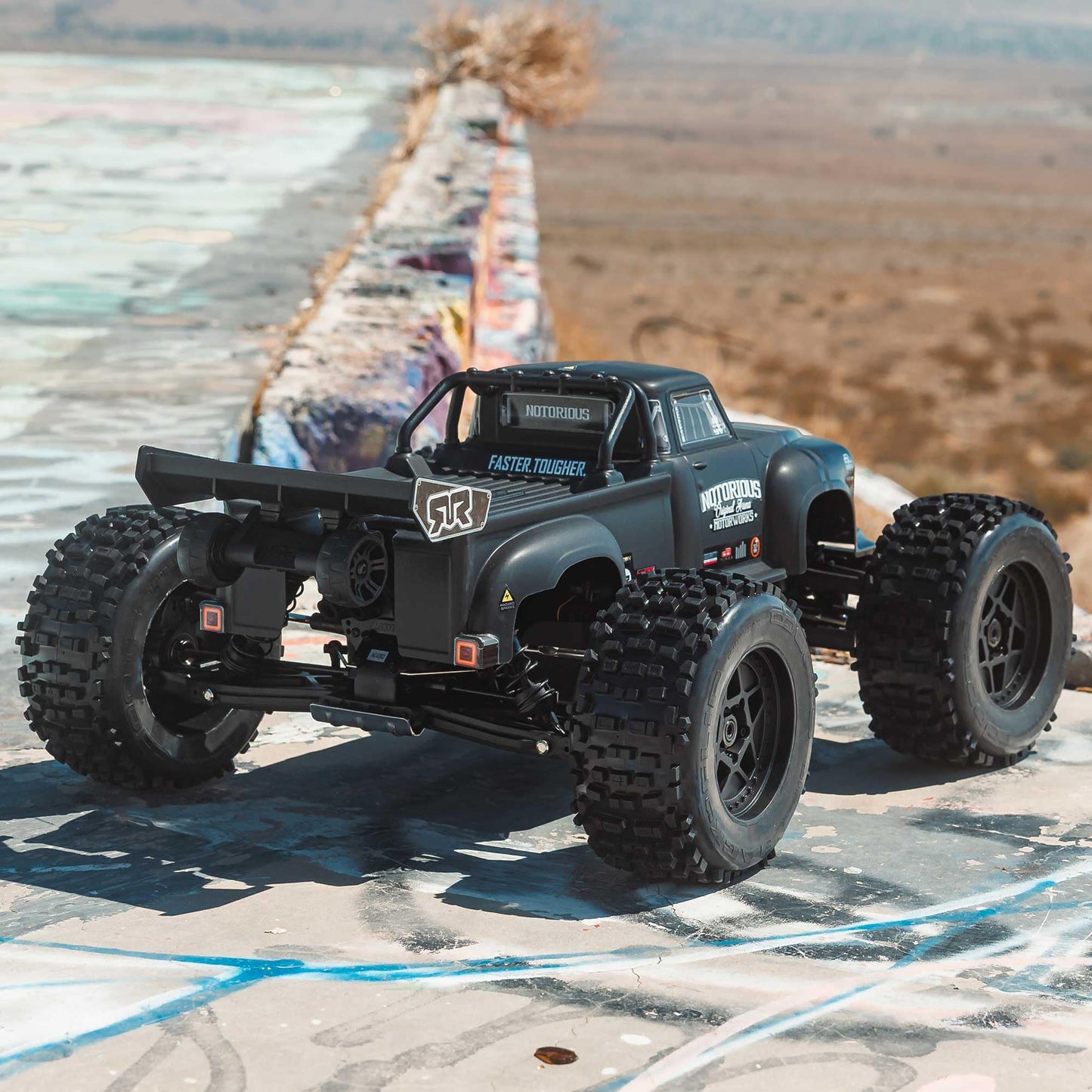 ARRMA 1/8 Notorious 4X4 6S BLX Brushless Stunt Truck RTR, Black, Model ARA8611V6T1, Battery & Charger Not Included