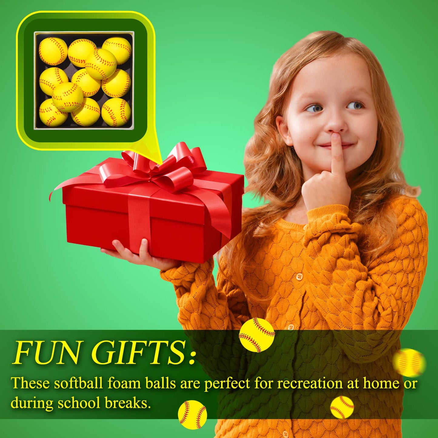 Minatee 12 Pieces Mini Softball Stress Ball Foam Sports Balls Party Favor Tiny Baseball Toys for Stress Relief, Party Bag Gift F