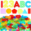 Rotatingpals 172 Pcs Translucent Light Table Manipulatives for Preschool Classroom Include Colorful Plastic Transparent Letters 