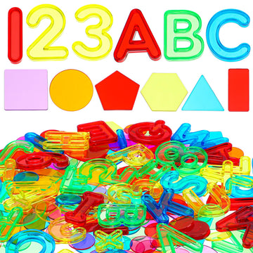 Rotatingpals 172 Pcs Translucent Light Table Manipulatives for Preschool Classroom Include Colorful Plastic Transparent Letters 