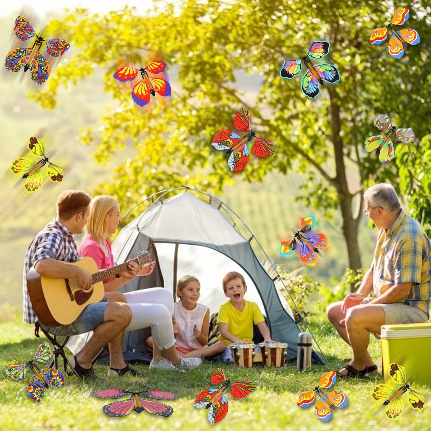 Lomimos 20Pcs Flying Butterfly, Magic Wind Up Butterfly Toy Gift For Kids Surprise Explosion Box Wedding Birthday Party Book Gre
