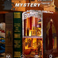 OurMiao Book Nook Kit Detective, DIY Miniature Booknook Kit for Adults with LED Lights, 3D Wooden Puzzles Bookshelf Insert Decor
