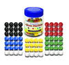 Super Value Depot Chinese Checkers Glass Marbles. Set Of 72, 12 Each Color. Size 9/16    (14Mm), With Practical Container.