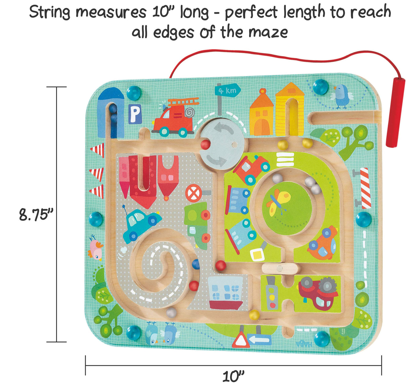 Haba Busy Board For Toddlers 2-4: Town Magnetic Maze Puzzle Game - Toddler Travel Toys For Preschoolers