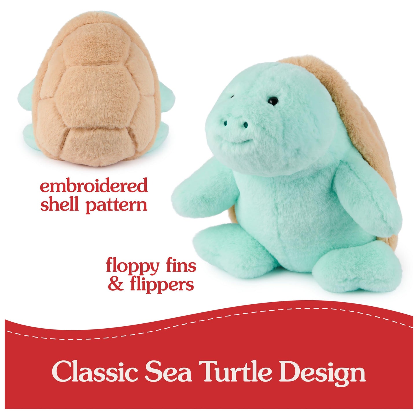 GUND Sprout Sea Turtle Plush  enhanced Stuffed Animal for Ages 1 and Up  Green/Brown  10