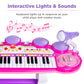 Best Choice Products 37-Key Kids Electronic Musical Instrument Piano Learning Toy Keyboard W/Multiple Sounds, Lights, Microphone, Stool - Pink