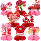 JULMELON Valentines Table Decorations Honeycomb Centerpiece, 8pcs Valentines Day Centerpieces for Tables 3D Valentines Day Table