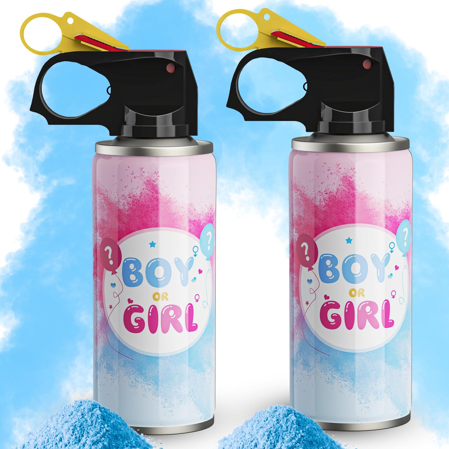 Popuparty Gender Reveal Fire Extinguisher Color Blasters, 2 Blue Blasters For Baby Boy Gender Reveal