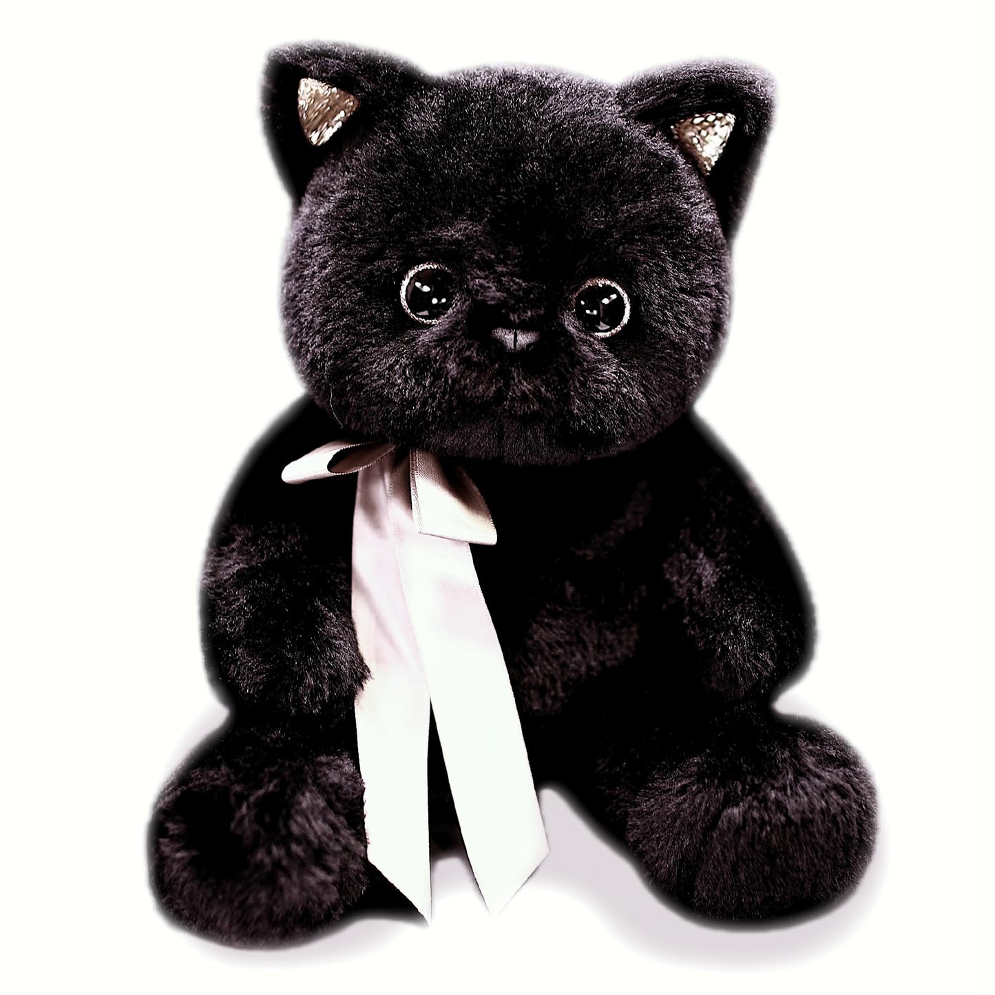Uoozii Non-Shedding Series 12'' | 2 Pounds Black Cat Weighted Stuffed Animals Unscented Microwavable & Coolable Weighted Kitty P