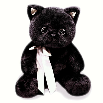 Uoozii Non-Shedding Series 12'' | 2 Pounds Black Cat Weighted Stuffed Animals Unscented Microwavable & Coolable Weighted Kitty P