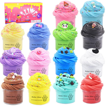 Butter Slime Kit 14 Pack, Kids Party Favors, Visual And Tactile Experience, Stress Relief Toy, Goody Bag Toys, Christmas Stocking Stuffers, Gifts For Valentine'S Day