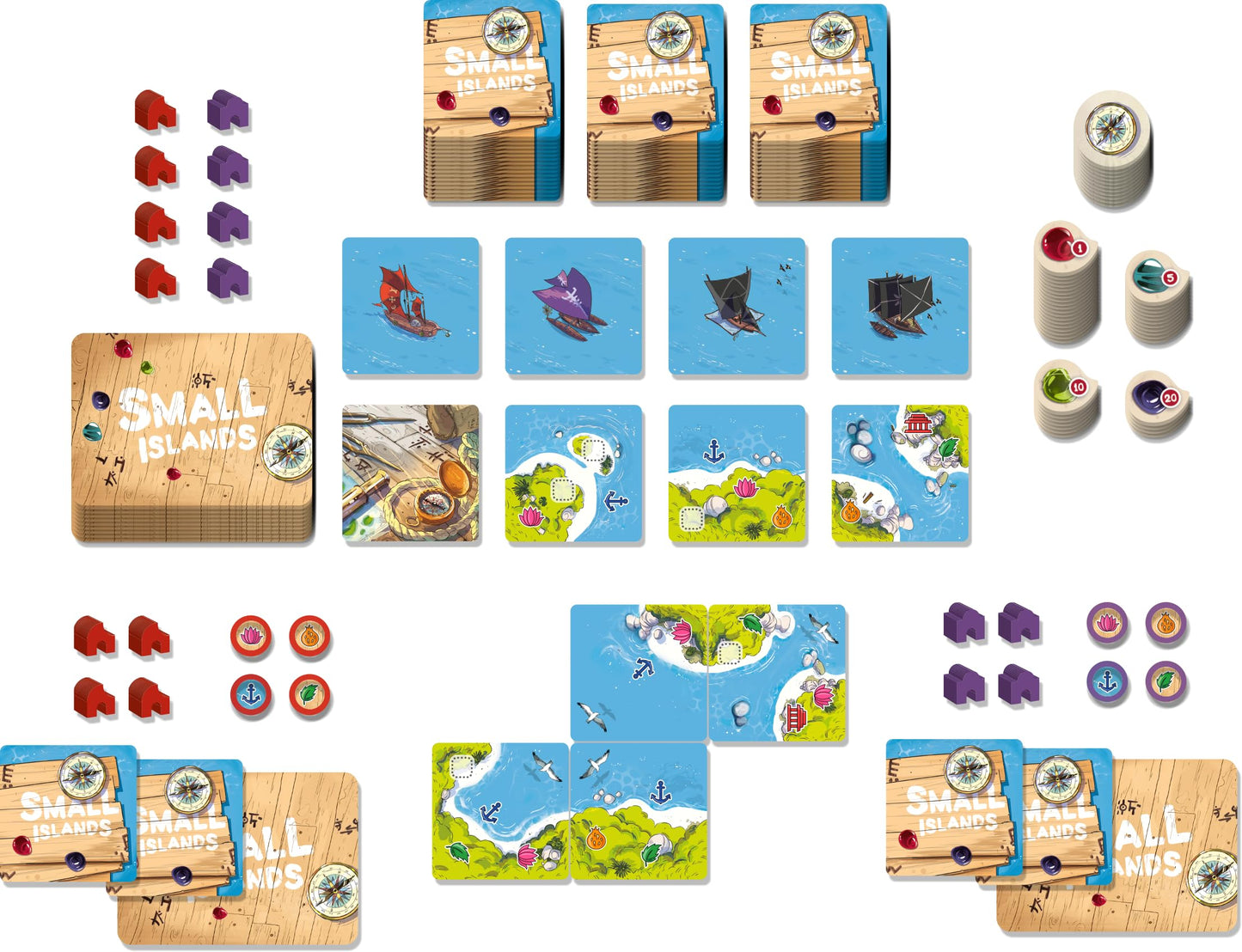Lucky Duck Games Small Islands Board Game - Tile Placement Strategy for 1-4 Players, Ages 8+, Cardboard, Multicolor