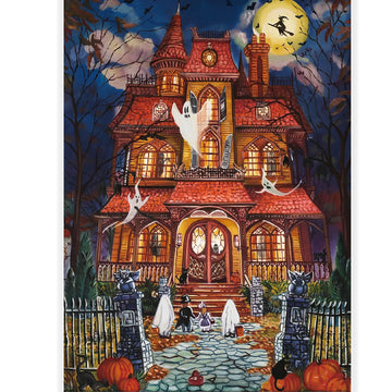 Halloween Fright Night 500 Pieces Jigsaw Puzzles For Adults, Halloween Decoration For Family Party Holiday