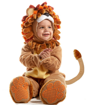 Spooktacular Creations Halloween Baby Lion Costume Toddler Set With Toy Zebra For Kids Deluxe Realistic Halloween Dress Up, Animal Themed Party (6-12 Months)