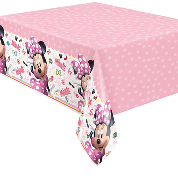 Unique Disney Iconic Minnie Mouse Rectangular Plastic Party Table Cover, 54 x 84, 1Ct, Multicolor (79233)