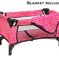 Fash N Kolor Doll Pack N Play Crib Polka Dot Design Fits Up To 18'' Dolls (Pink Polkadot)