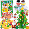 PLAY Christmas Color Dough Sets for Kids Ages 4-8, DIY Sensory Dough Kit Toys Christmas Tree Crafts for Kids, Safe & Non-Toxic T