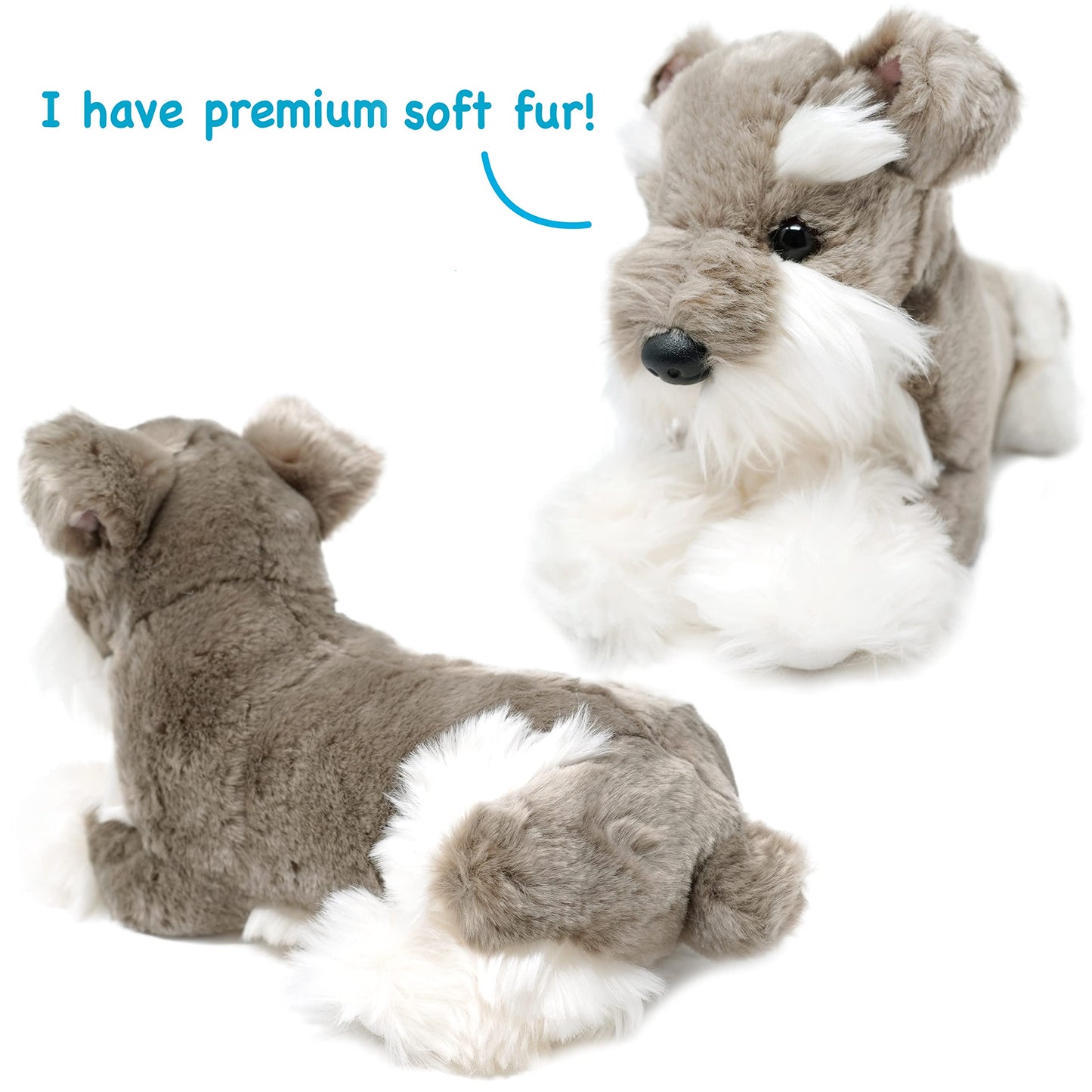 TigerHart 13 Inch Schnauzer Stuffed Animal Plush Toy - Multicolor, Polyester, Model 0850000897786