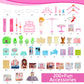 Doll House For Girls,13 Rooms Dollhouse With Dolls Figure, Puppies,Furnitures, Accessories, Led Light, Toddler Playhouse Gift For For 3 4 5 6 7 8 9 10 Year Old Girls Toys (Pink)