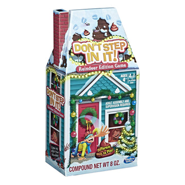 Hasbro Gaming Don't Step in It! Reindeer Edition Game for Kids, Plastic, Brown, Ages 4+, Model E5525