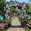Preboun Wonderland Tea Party Decoration 6.56 x 4.9 ft Clock Door Banner Wonderland Garland Photo Props Background for Birthday B