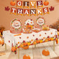 Thanksgiving Plates, 98PCs Give Thanks Plates Serves 24 with Napkins Tablecloth and Give Thanks Banner Forks for Fall Autumn Tha