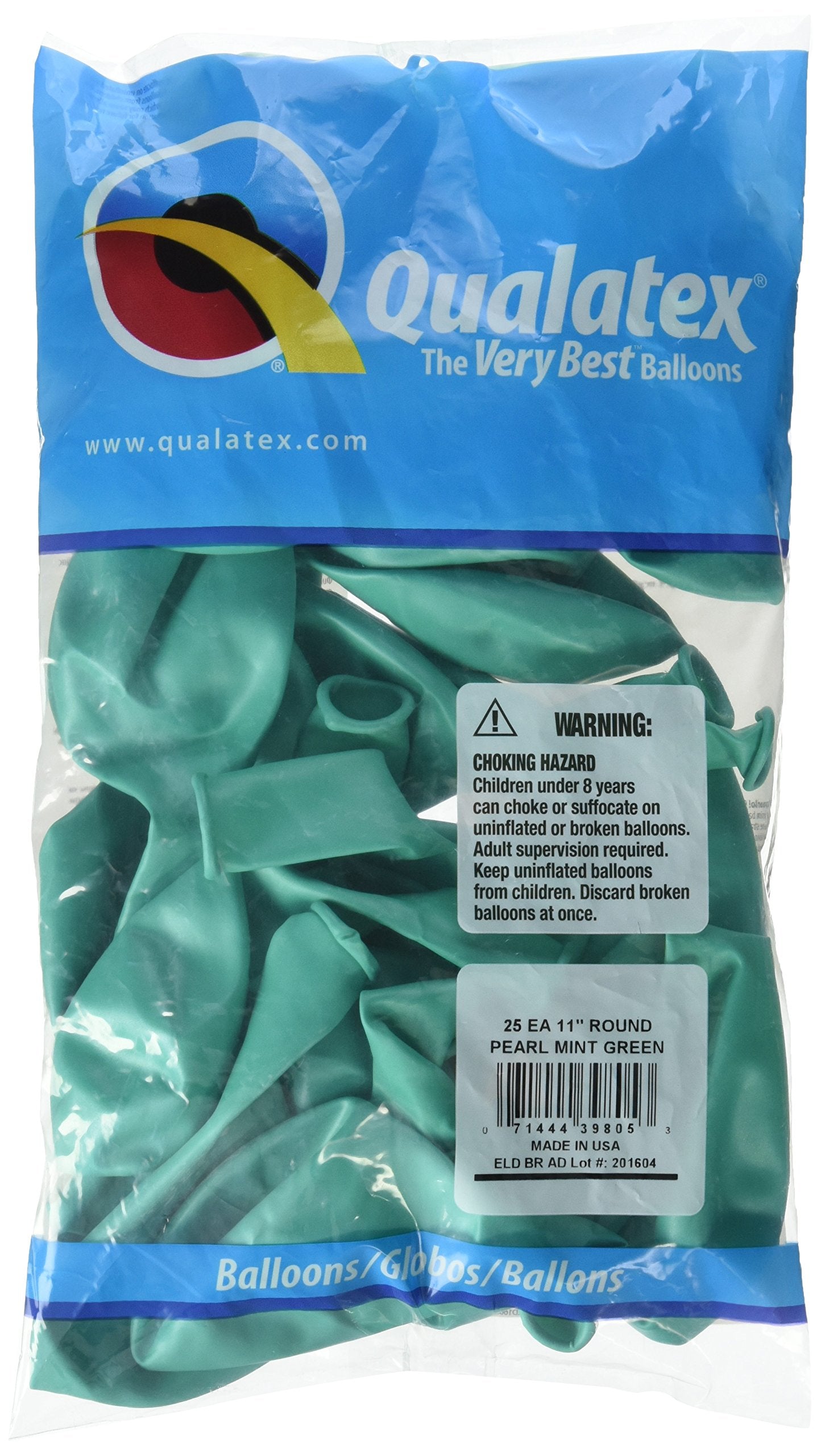 Pioneer Balloon Company 25 Count Latex Balloon, 11', Pearl Mint Green