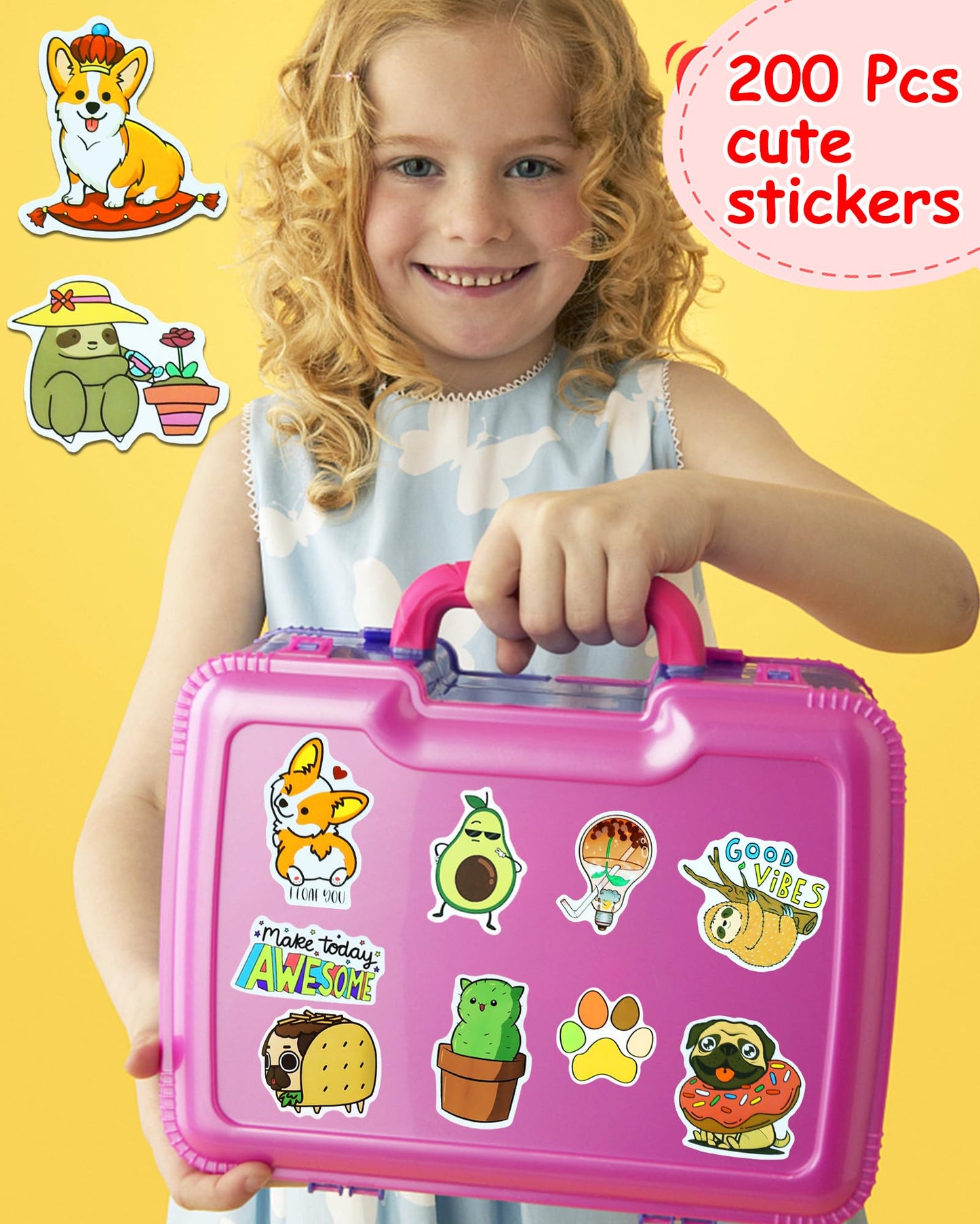 Eoaod 200Pcs Water Bottle Stickers For Kids, Cute Stickers For Water Bottles, Vinyl Waterproof Stickers Aesthetic Laptop Sticker