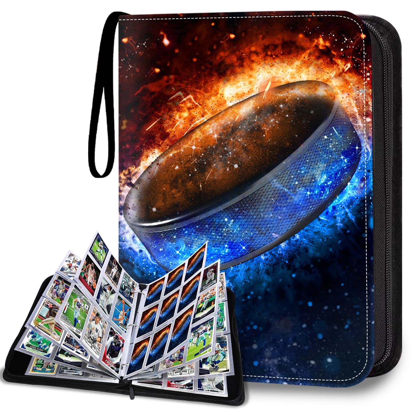 HESPLUS Hockey Card Binder - 900 Pockets, Faux Leather, Card Holder Set for Trading Cards, Model HPEV158-HOCKEY-900