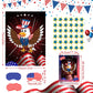 Astaron Pin The Star On The Eagle Patriotic Party Game 4Th Of July Independence Day Party Activities Game, Poster With 36 Stickers & 3 Blindfolds Independence Day Decor