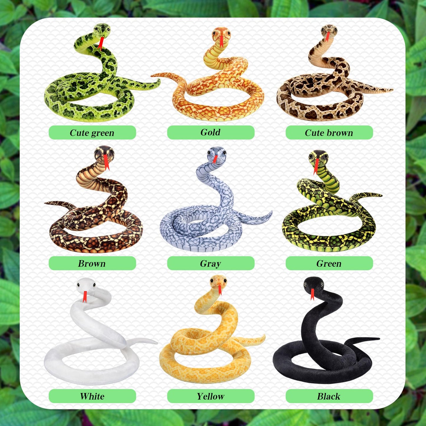 GDZRDFLH Stuffed Snake Animal, 80 in Stuffed Snake Plush,Large Giant Stuffed Animals Snake, Lifelike Plush Snake Cute Stuffed An